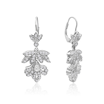 Diamond earrings with an intricate drop design